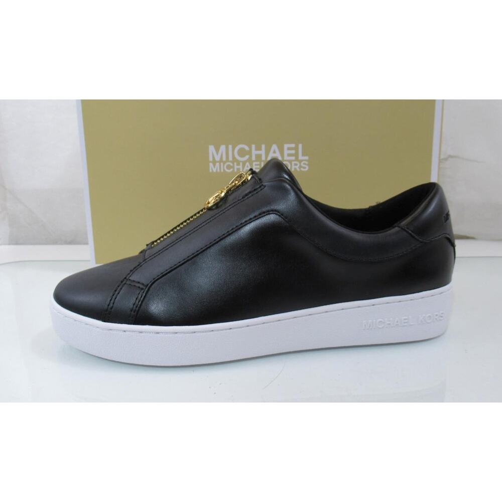 Michael Kors Keaton Zip Slip On Sneakers MK Logo Black Size 7 - Picture 2 of 8